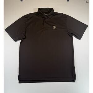 Straight Down Brown Performance Polo Shirt Men’s Large Golf Short Sleeve